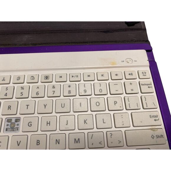 Belkin F5L152 Slim Style Keyboard Case Purple White Untested For Parts - Picture 7 of 10